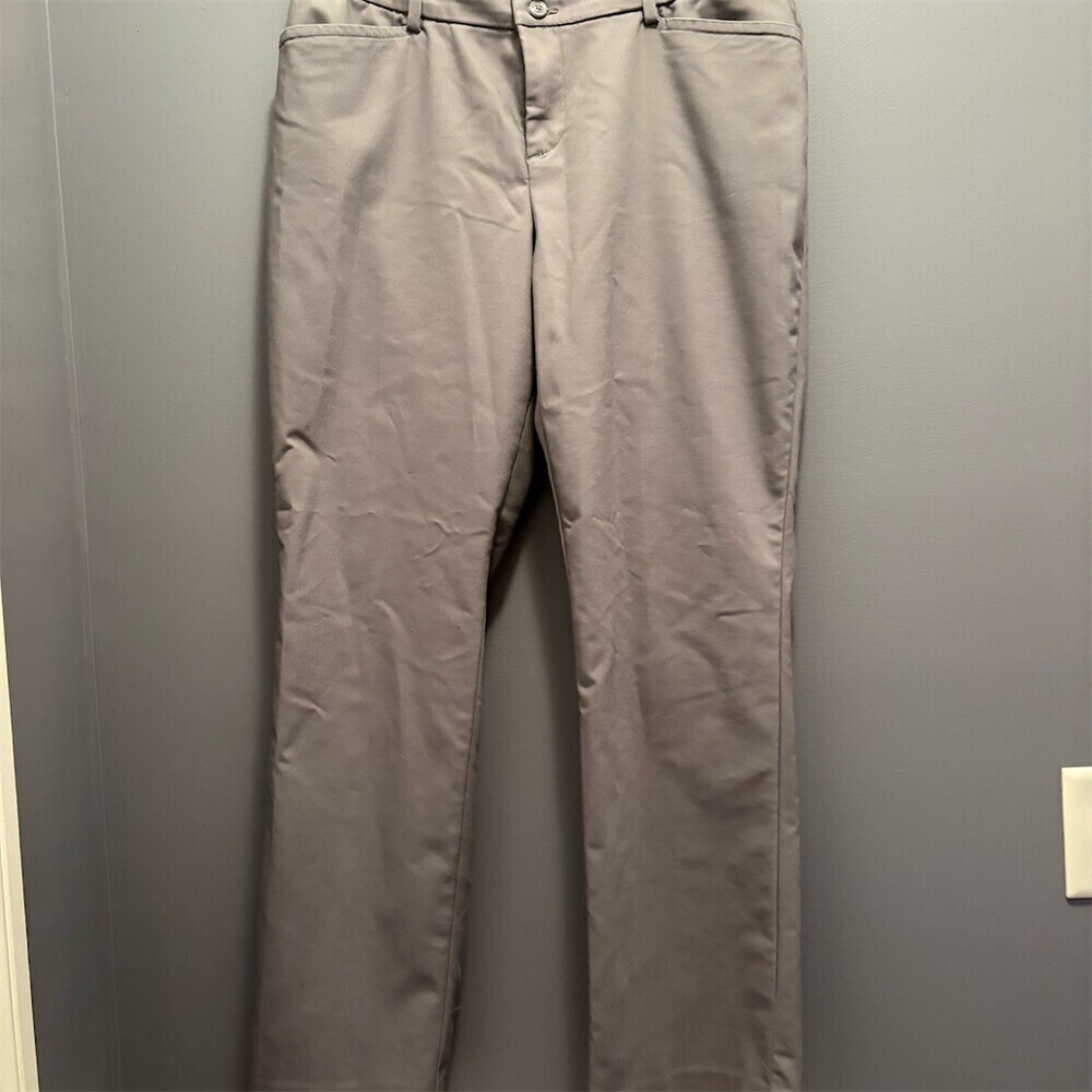 Lee Chino Pants Womens Size 14M Gray Straight Leg Mid Rise Secretly Shapes